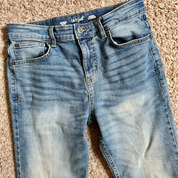 Girls' Medium Wash Straight Leg Stretch Jeans I Size 16 I Cat & Jack - Picture 3 of 6